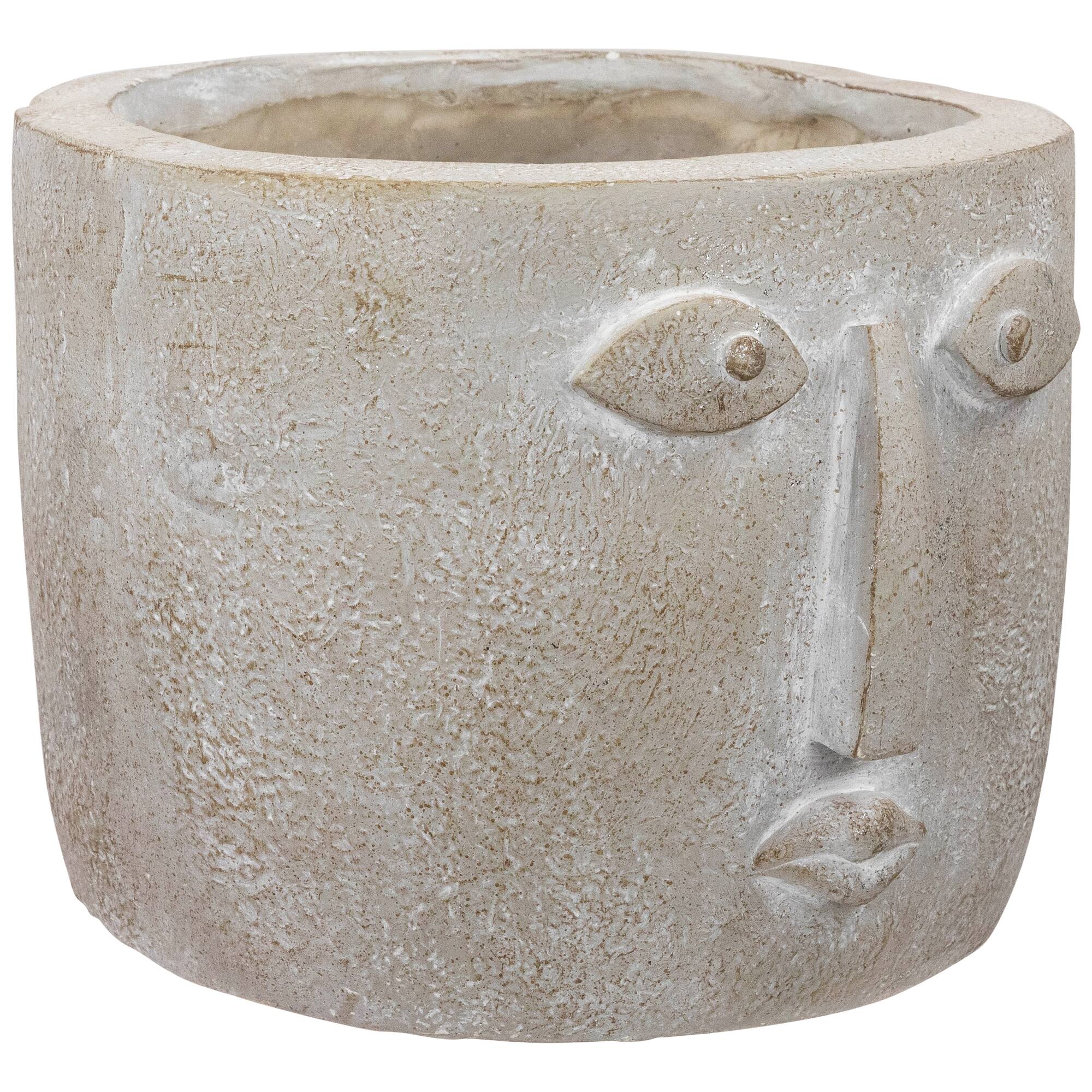 8.5" Small Face Ceramic Outdoor Garden Planter